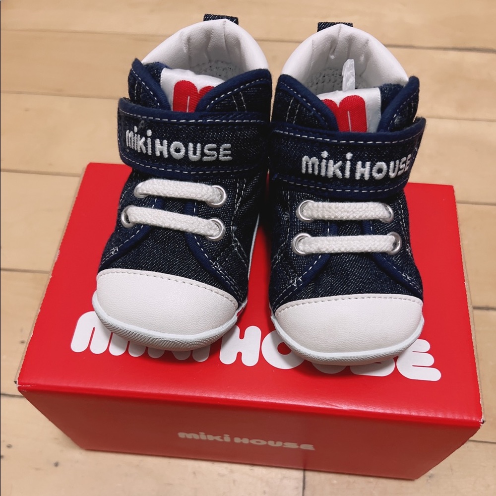 Mikihouse unisex first shoes high top sneakers